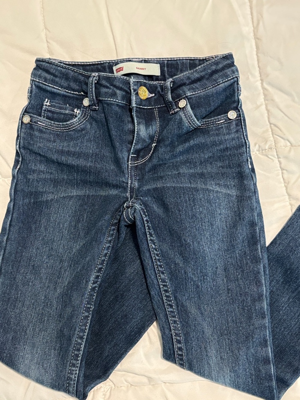 Levi's Girls 4/5 Dark Indigo Skinny Jeans